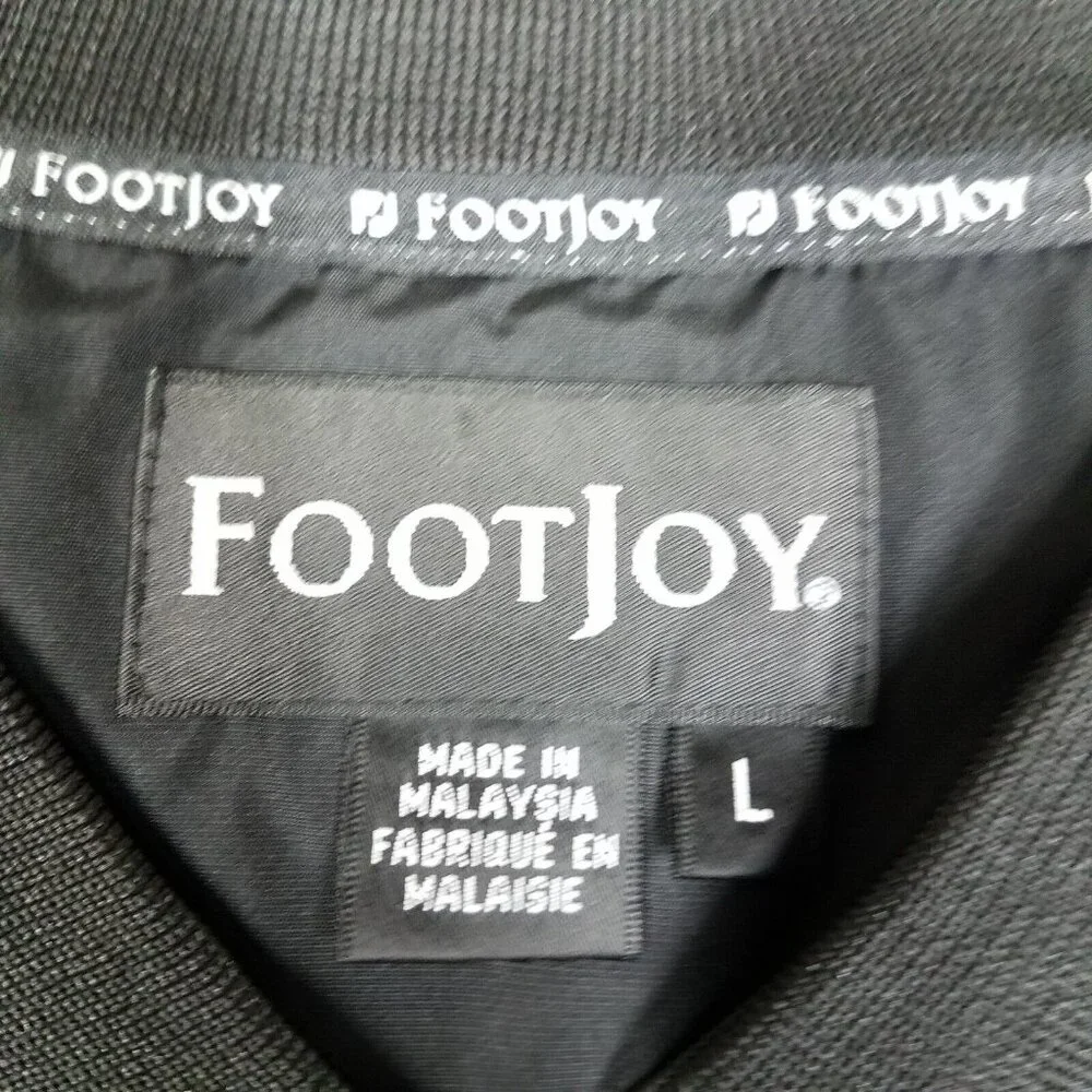 FootJoy Pullover Jacket Adult Large Black Golf Windbreaker Short Sleeve Men's